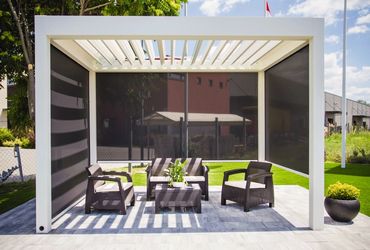 Patio Cover aluminum Louvered Roof  pergola outdoor structure luxury living StruXure Azenco
