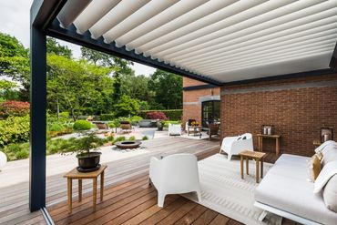 Patio Cover aluminum Louvered Roof  pergola outdoor structure luxury living StruXure Azenco