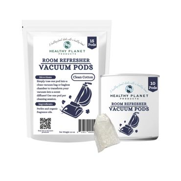 Healthy Planet room refresher vacuum pods in clean cotton scent.