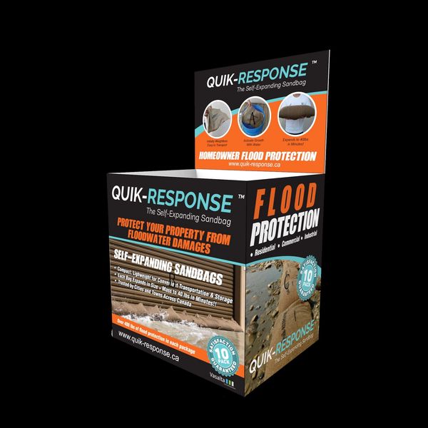 sandless sandbag flood protection for Canadian flooding and homeowner flooding.