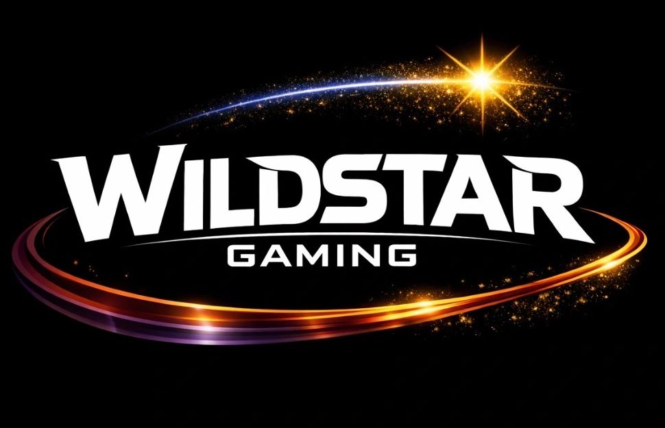 Wildstar Gaming logo with a cosmic theme and bright light streaks.