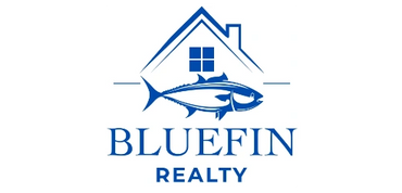 Bluefin Realty logo with a fish and house design.