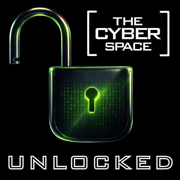 Open padlock with cyber text and UNLOCKED written below.