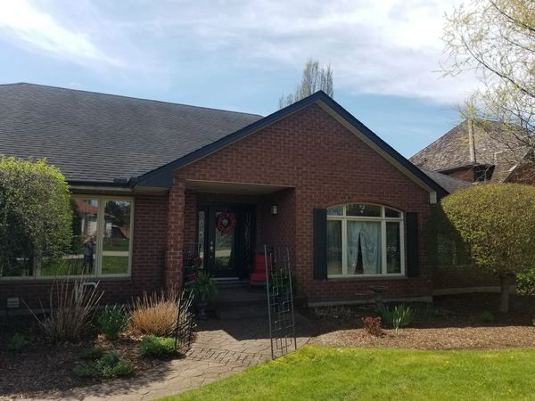 New fascia and eavestrough installation in Kilworth Ontario using Royal Ironstone aluminum by Trifec