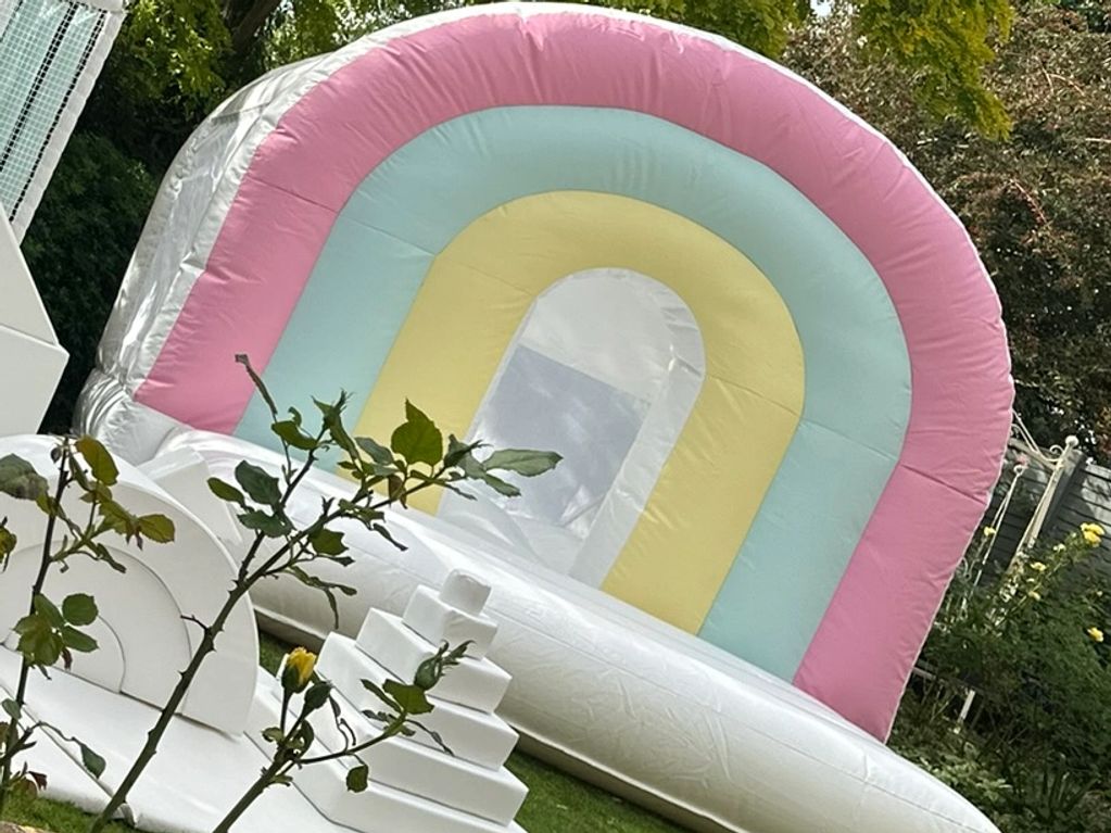Rainbow bouncy castle