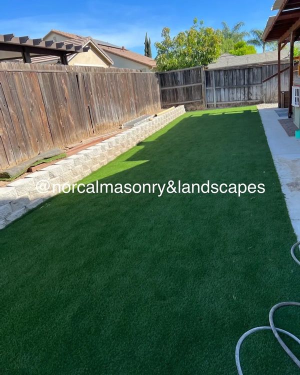 Turf and Retaining Wall