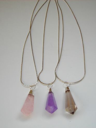 Amethyst, rose qtz pdt-$5