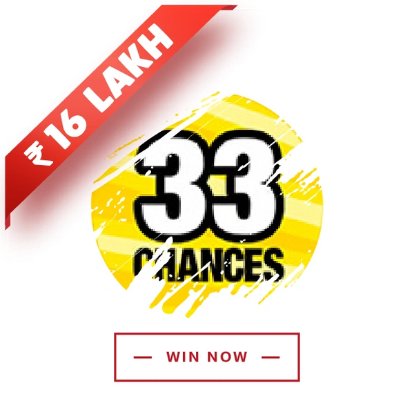 Play online scratch card 33 Chances from India at Lottoland. Win 16 Lakh instantly!