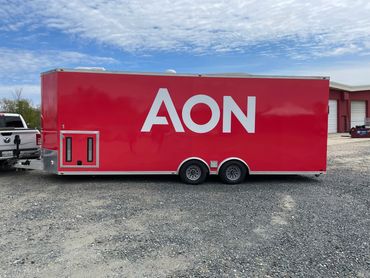 Color change with custom printed color to match National Company Brand in Red, with graphics applied