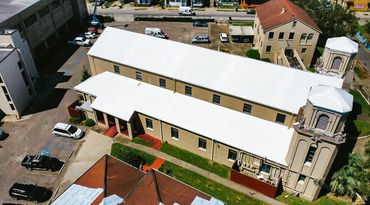 The WrapRoof ® solution, created by Spiro Naos, and others used in Louisiana for Hurricane Ida.