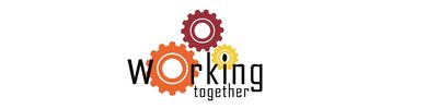 Logo with gears forming the word 'Working' and the phrase 'together'.