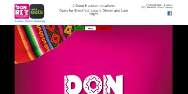 Don Rey Mexican restaurant promotes two Houston locations with online ordering.