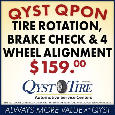 Qyst Tire Rotation Coupon, Brake Check Coupon, 4 Wheel Alignment Coupon, Auto Fix,