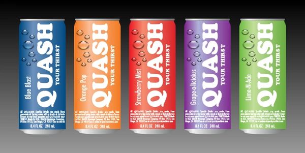 Sample of a new brand of beverage brand called Quash. Designed and illustrated.