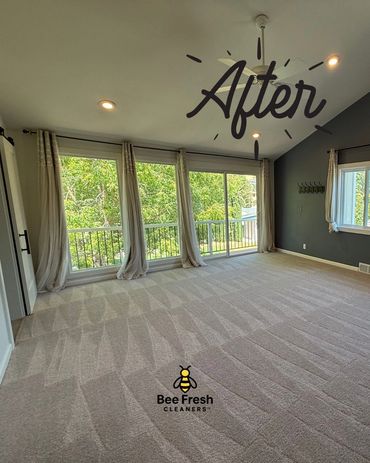 A freshly vacuumed owner’s suite bathroom in Walnut Creek, featuring gleaming floors and pristine su