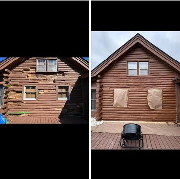 Log cabin repairs in Rutland, Vermont