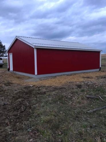 Garage Pole Building from rear