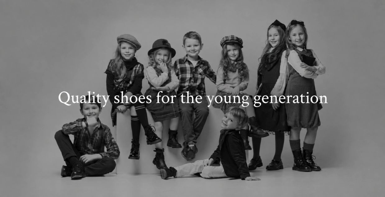 Group of children showcasing quality shoes.