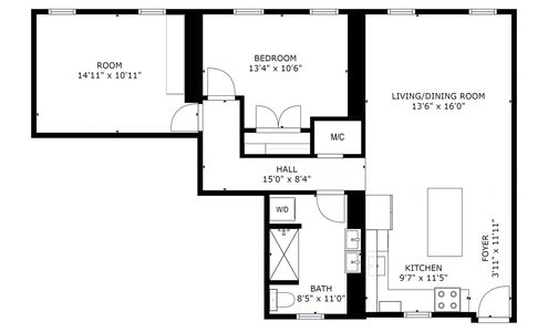 Floorplan of Apartment 6.