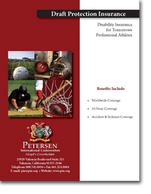 Sports Draft Protection Disability Brochure from Petersen International Underwriters including for N