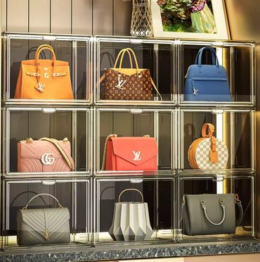 Bag acrylic display box,Luxury handbags acrylic display case,Acrylic transparent box