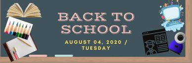 Back to school banner for school year 2020 - 2021