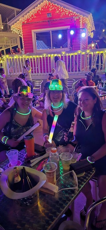 Some of the Social Pirate Krewe Celebrating New Years at Port Lucaya Market Square