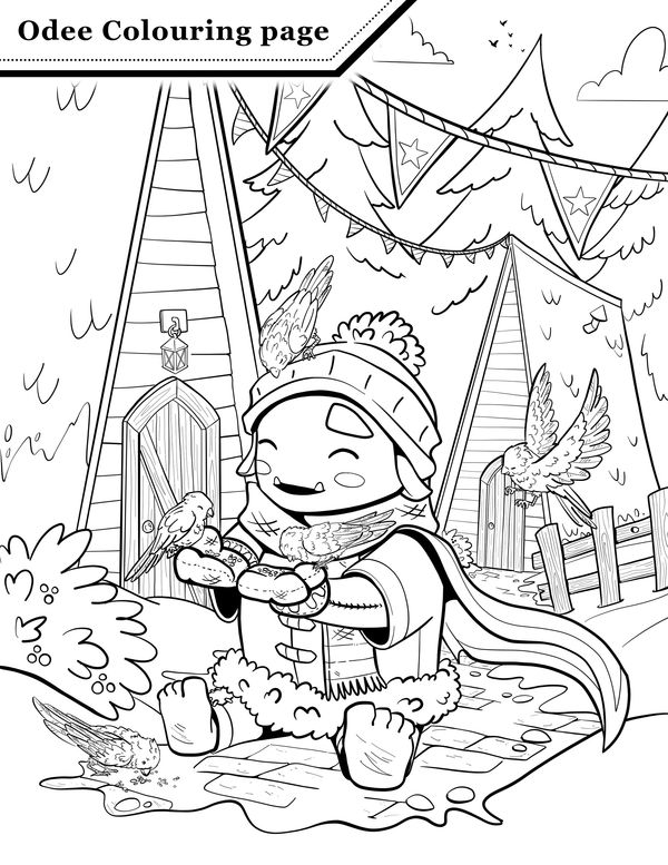 Colouring page of Odee