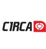 Circa logo with black text and a red symbol on white background.