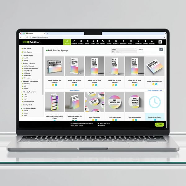 Laptop with printed products