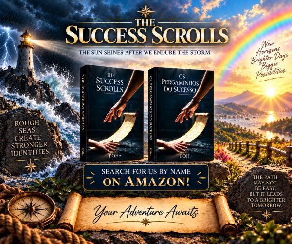 Book promotion with lighthouse and rainbow symbolizing hope and success.