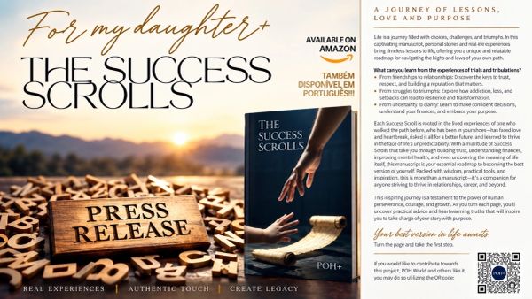 Promotional image for "The Success Scrolls" book for daughters by POH+.