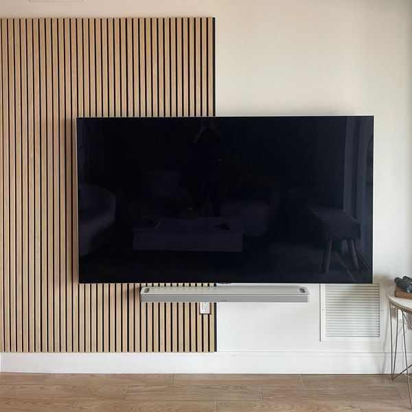 Accent  wall- Acoustic Slat wall panels installation