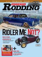 modern rodding magazine cover showing the one off ox blood roadster