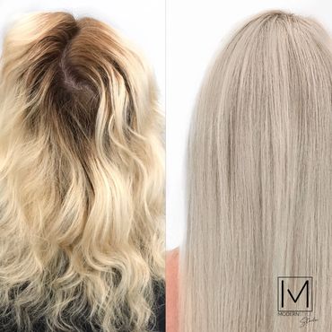 Color correction specialist, blonde specialist near me, Olaplex salon near me, balayage girl