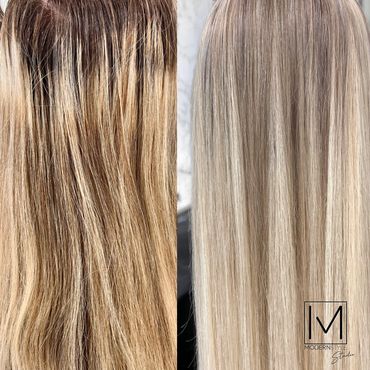 Color correction specialist, color correction near me, blonde specialist near me, Olaplex salon clt