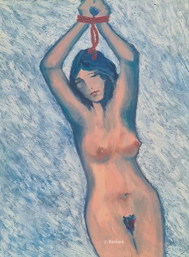 'Captive' acrylic on stretched canvas 105 x 75cm $1,500AU