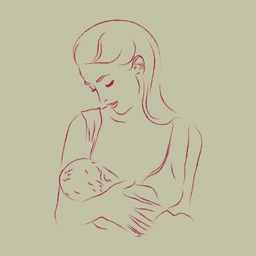 An image depicting a mother nursing her child.