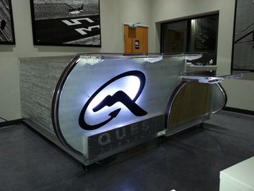 Reception Desk fabricated and designed for DAIR formally Quest Aerospace