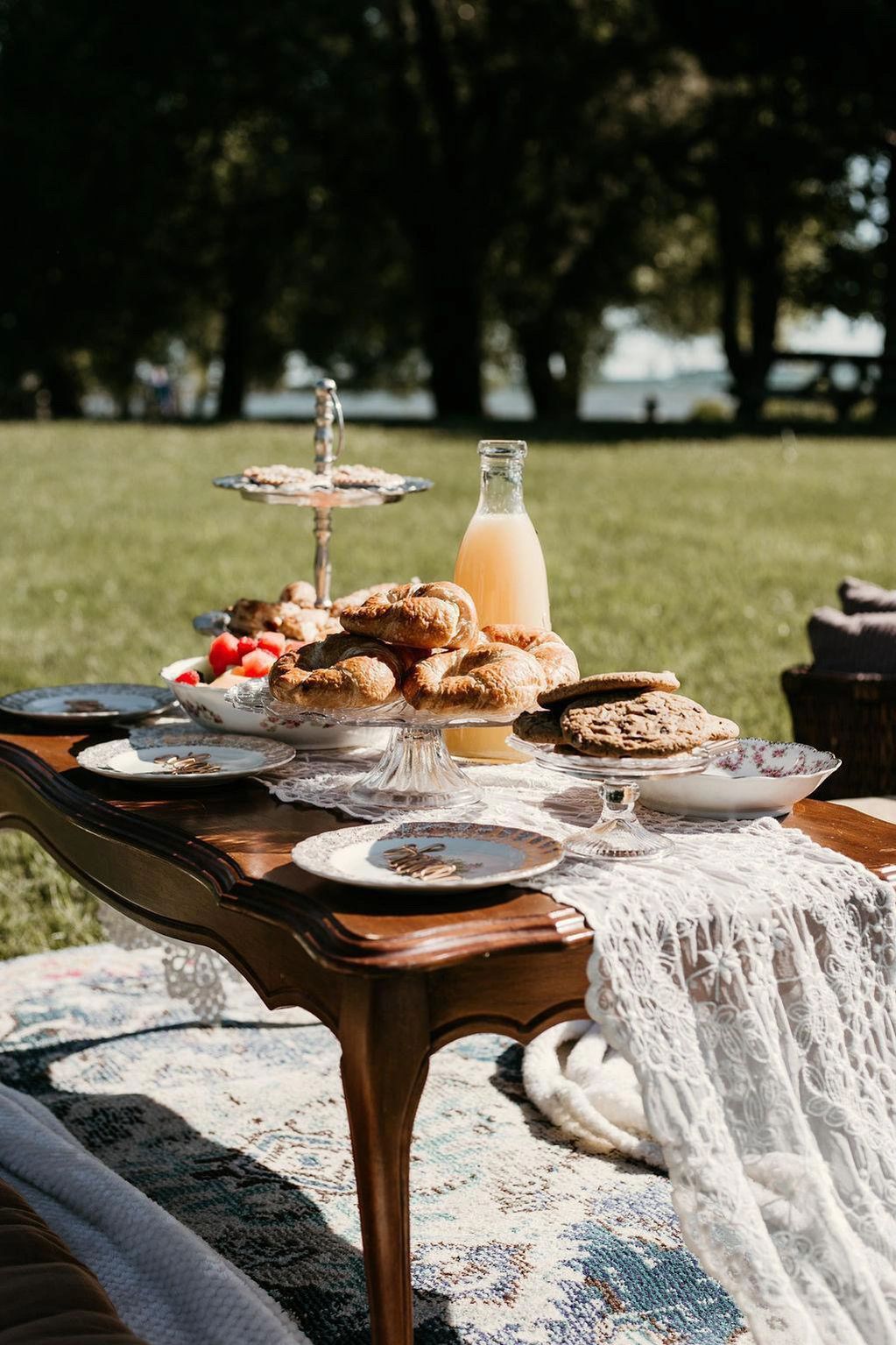 Picnic with vintage furniture
