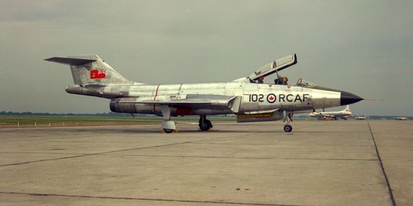 CF101B Voodoo 17102 (17440) in the original marking scheme on the cross country demonstration tour.