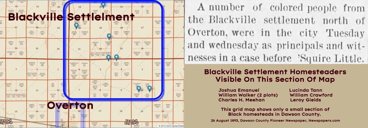 Overton's Black Settlement was called the Blackville Settlement.