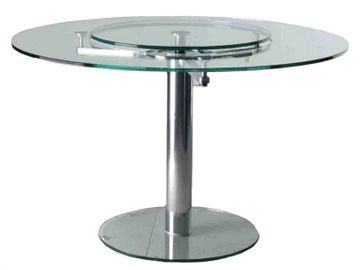 Creative Image T9055 Lazy Susan Glass Dining Table