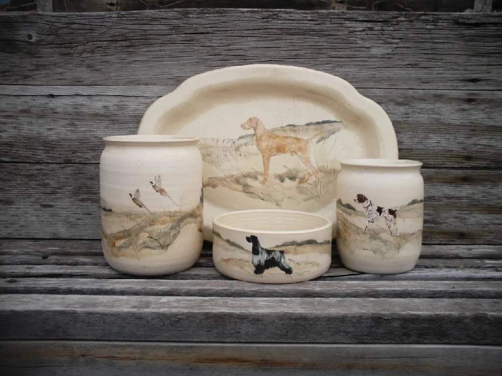 Large platter, two vases, one 7" bowl.