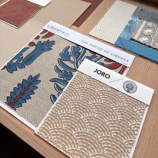 Studio Hamzic residential project - paint and fabric samples for a Georgian drawing room