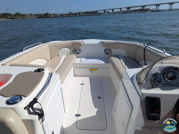 Bow seating area of Salt Therapy NauticStar boat for private charters in Clearwater Florida