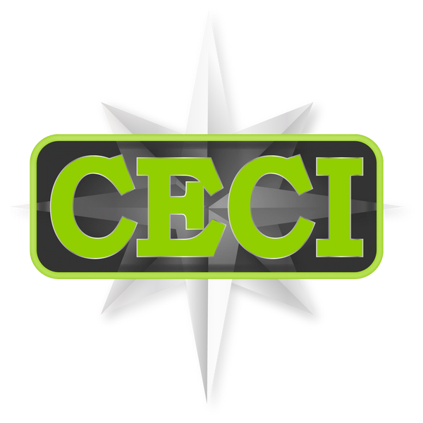 Green and black CECI logo with a star background.