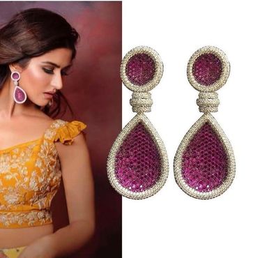 Classy CZ Jewellery, Ruby earrings