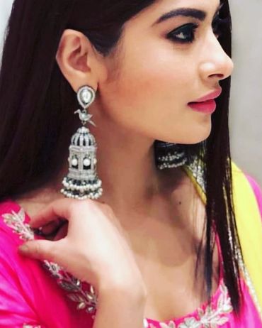 Victorian polish Indian jewellery. Cage Earring. Long drop earring. Pinjara earrings