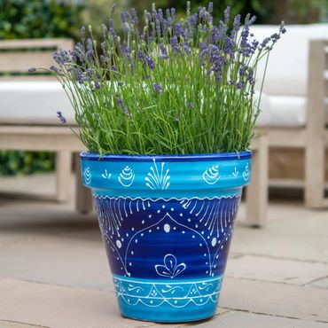 unique Terra Cotta Planters hand painted made in Spain